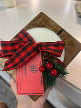 Load image into Gallery viewer, Holiday Wood Cheese Mold Candle Winter Woods