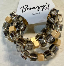 Load image into Gallery viewer, 3 Row Square Hematite Bracelet