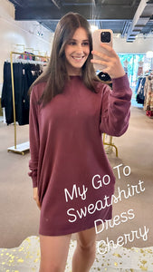 My Go To Sweatshirt Dress Dark Cherry