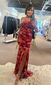 Persian Sunset Tube Maxi Dress