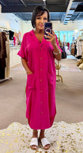 Load image into Gallery viewer, Simplicity Linen Dress Hot Pink