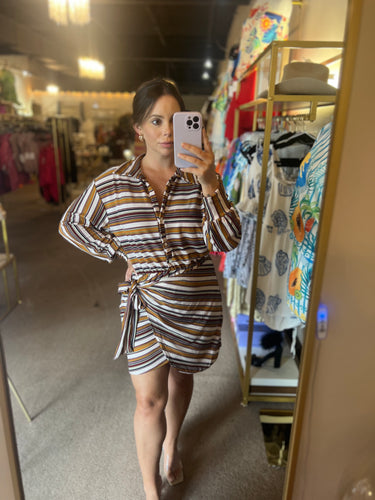Cinnamon Stripes Dress