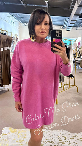 Color Me Pink Sweater Dress