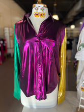 Load image into Gallery viewer, Mardi Gras Life Button down shirt