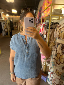 My Chambray Henley Top