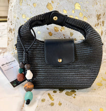 Load image into Gallery viewer, Courtney Black Straw Mini Tote