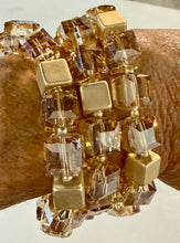 Load image into Gallery viewer, 3 Row Square Champagne Bracelet
