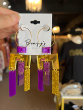 Load image into Gallery viewer, Gold Purple Earrings