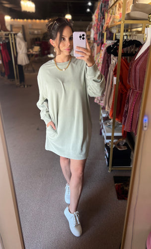 My Go To Sweatshirt Dress Green
