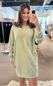 My Go To Sweatshirt Dress Green