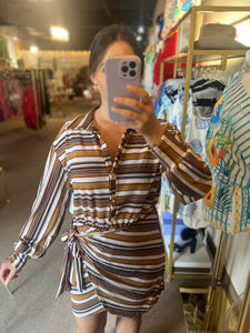 Cinnamon Stripes Dress