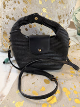 Load image into Gallery viewer, Courtney Black Straw Mini Tote