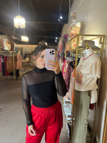 Sexy & Sheer Top Black