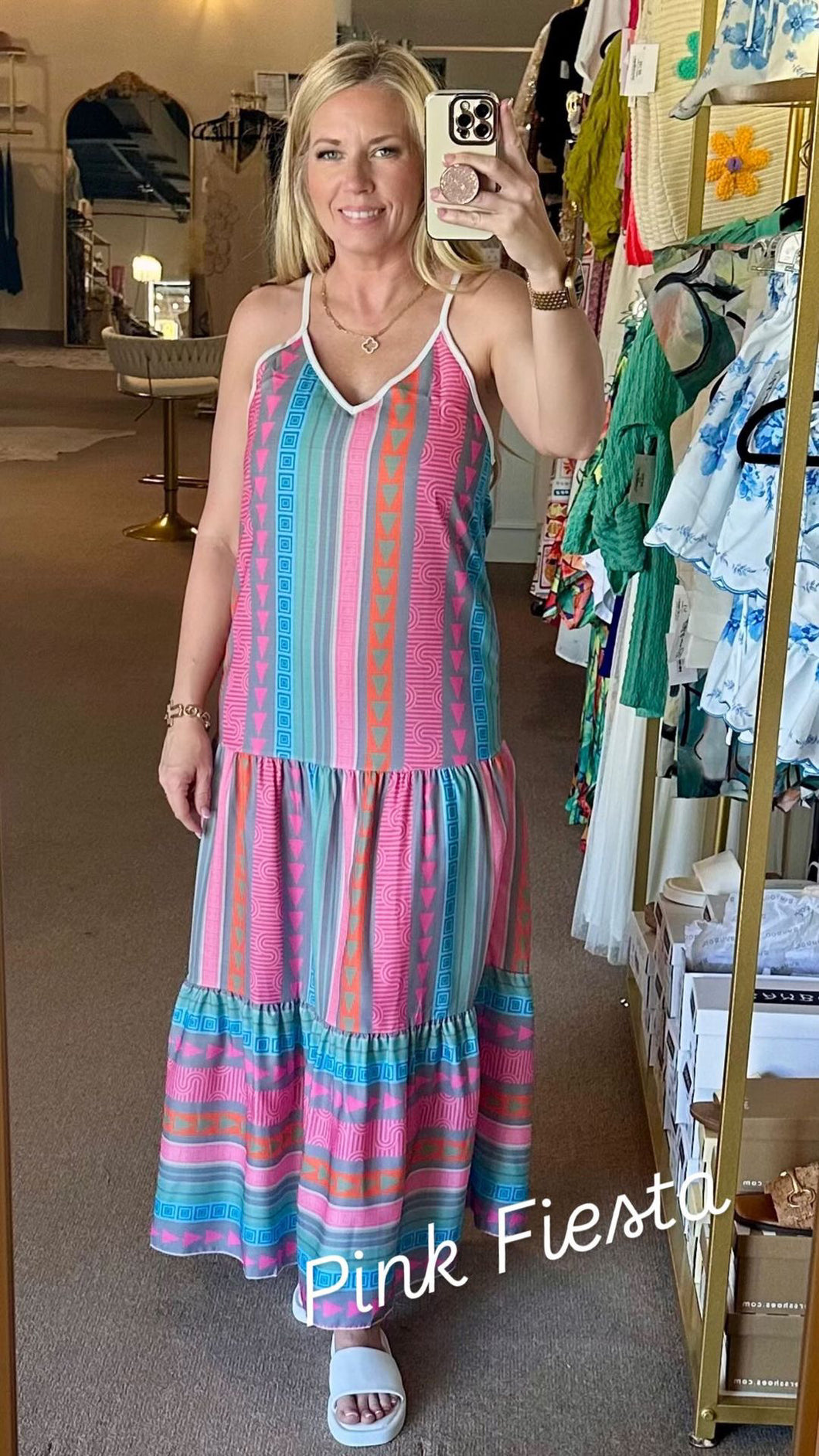 Pink Fiesta maxi dress