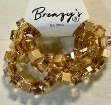 Load image into Gallery viewer, 3 Row Square Champagne Bracelet