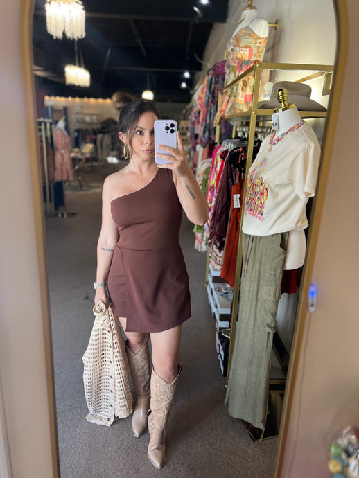 Come Go With Me Romper Dk. Brn.