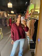 Load image into Gallery viewer, Casual Fall Day Top Oxblood