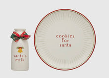 Load image into Gallery viewer, Santa Christmas Cookie Plate &amp; Milk Jug Set