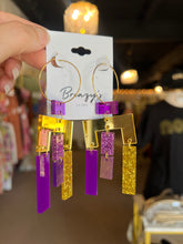 Load image into Gallery viewer, Gold Purple Earrings