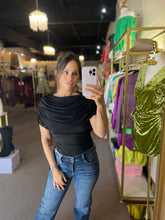 Load image into Gallery viewer, Draped In Black Top