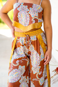 Beautiful in Brown and Blue Paisley Two Piece