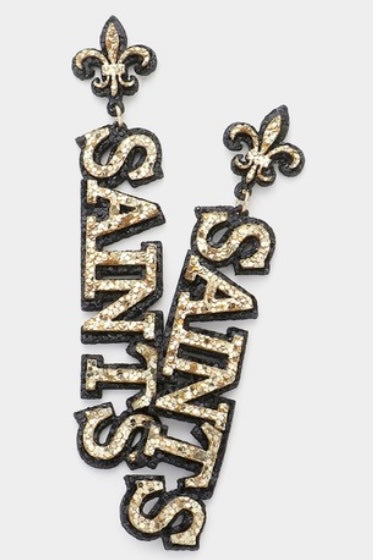 Glittered Saints Fleur de lis earrings