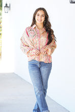 Load image into Gallery viewer, Pink Paisley Dreams Blouse