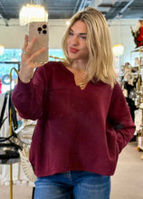 Load image into Gallery viewer, Casual Fall Day Top Oxblood