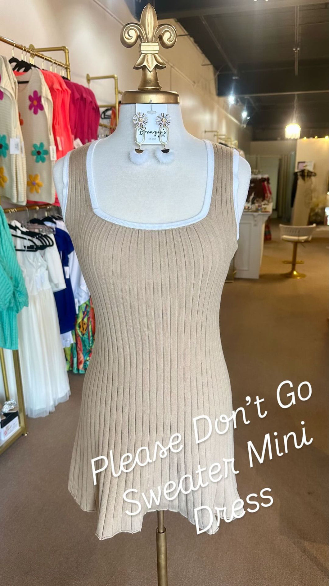 Please Don't Go Sweater Mini Dress