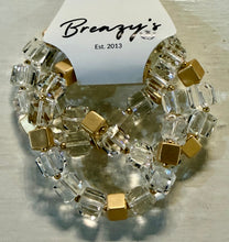 Load image into Gallery viewer, 3 Row Square Clear Bracelet