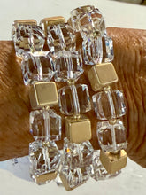 Load image into Gallery viewer, 3 Row Square Clear Bracelet