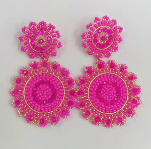 MIRANDA PINK BEAD EARRINGS