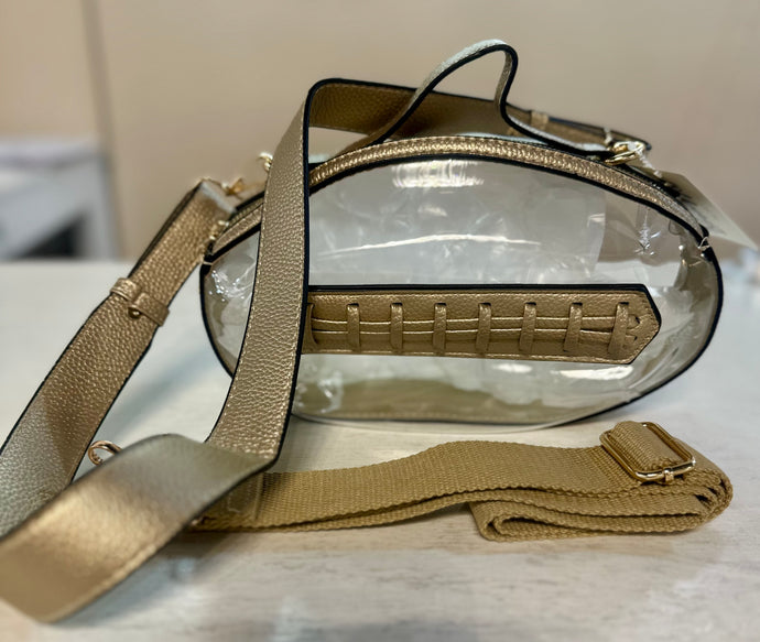 Football Crossbody Purse Gold