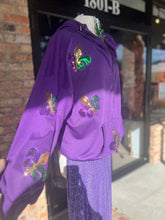 Load image into Gallery viewer, Mardi Gras sequin patch hoodie