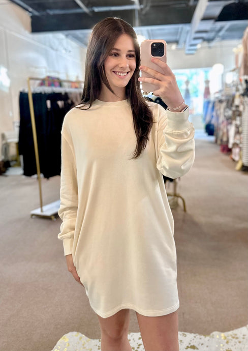 My Go To Sweatshirt Dress Cream