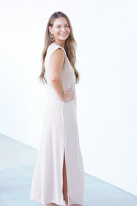 Neutral Nancy Midi Dress