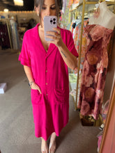 Load image into Gallery viewer, Simplicity Linen Dress Hot Pink