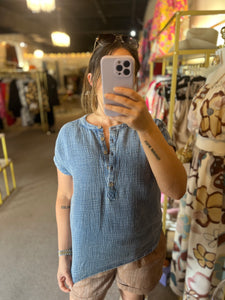 My Chambray Henley Top