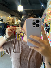 Load image into Gallery viewer, Gold Purple Earrings