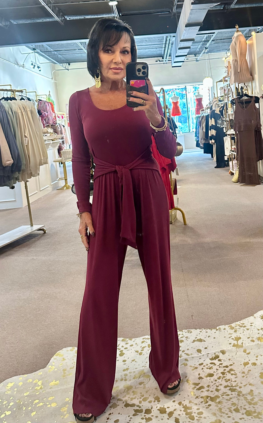 Tie One On Jumper Burgundy