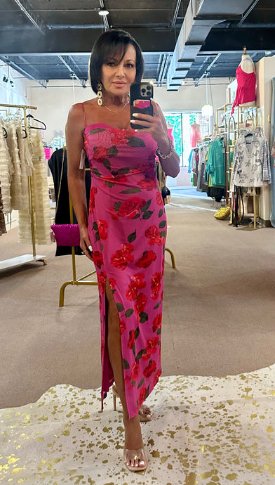 I Touch Roses Midi Dress