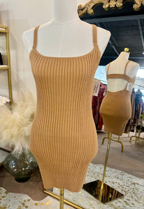 Sweater Weather Dress Camel