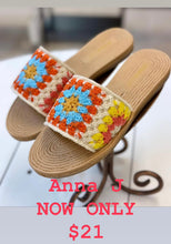 Load image into Gallery viewer, Anna J. Crochet Raffia Slide Sandal