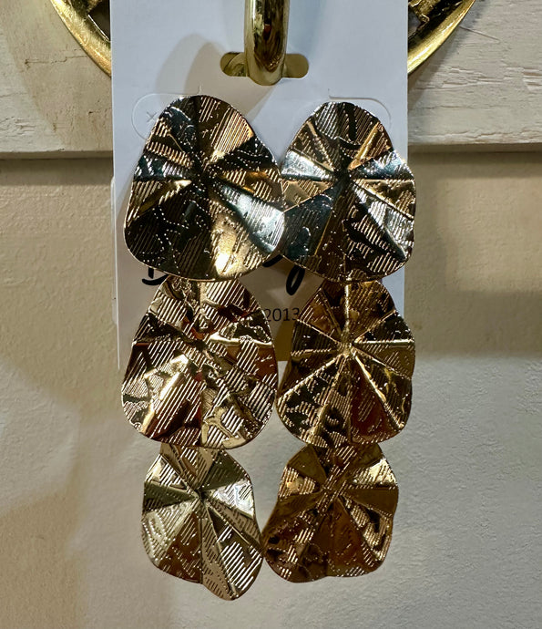 Gold 3 Drop Earrings