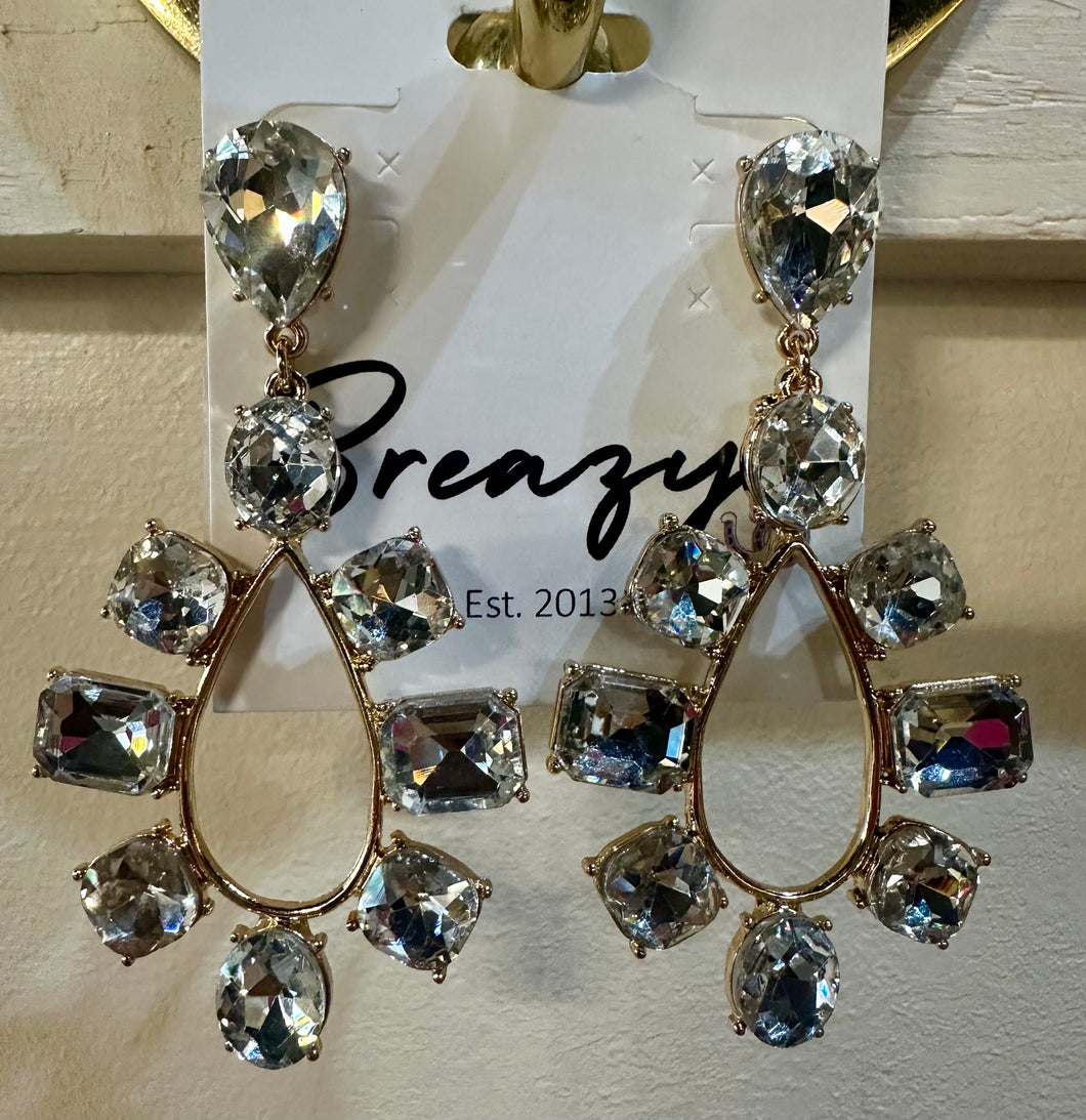 Rhinestone Teardrop Earrings