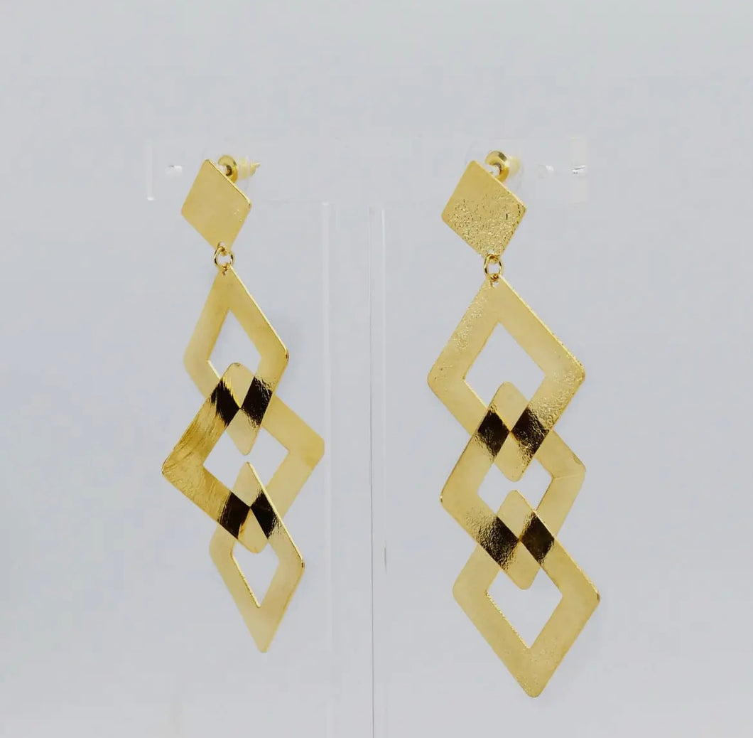 TRIPLE SQUARE EARRINGS