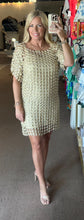 Load image into Gallery viewer, Pearl Crochet Mini Dress