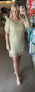 Pearl Crochet Mini Dress