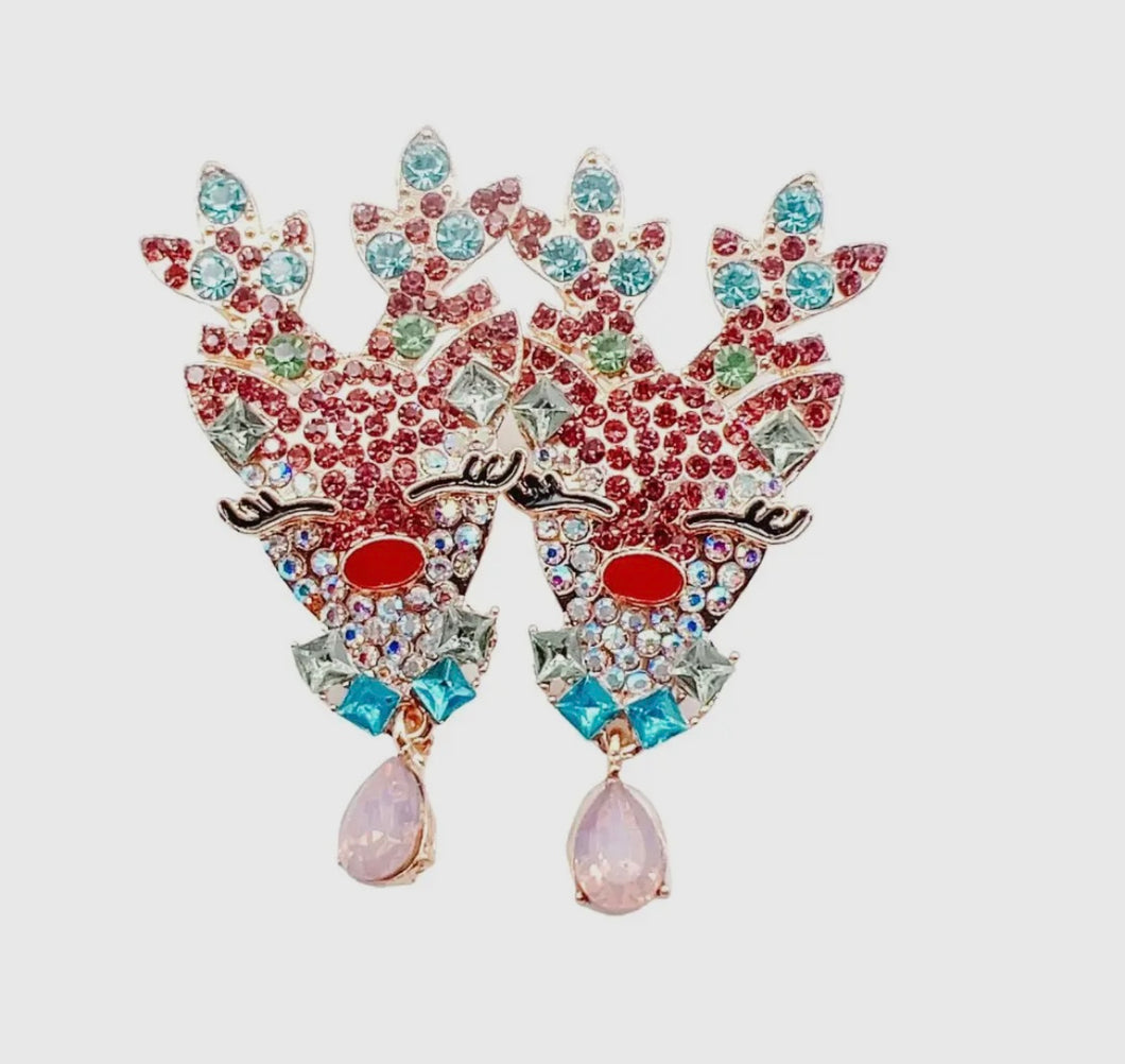 Glam Reindeer Earrings