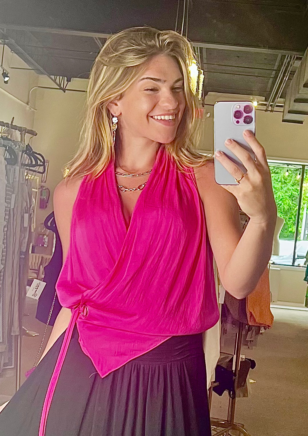 Summer Lovin Wrap Top Pink